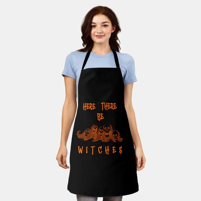Hier sind Hexen Halloween Schürze (Getragen)