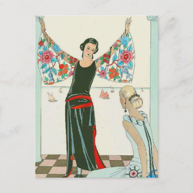 Hier sind meine Flügel von George Barbier Postkarte (Vorderseite)