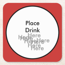 Hier trinken - Square Untersetzer