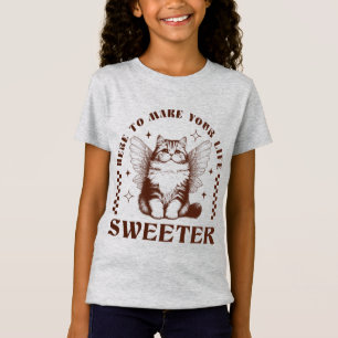 Hier, um Ihr Leben süßer zu machen Retro-Katze T-Shirt