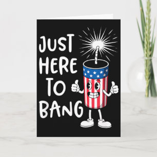 Hier, um lustigen patriotischen Feuerwerk-USA-Humo Karte