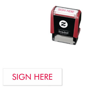 HIER UNTERSCHREIBEN Selbstfärbender Stempel für Do