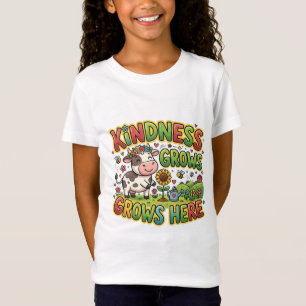 Hier wächst Freundlichkeit T-Shirt mit süßer Kuh  