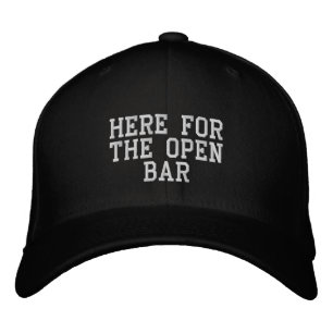 'Hier wegen der offenen Bar' Lustige Hochzeitsfoto Bestickte Baseballkappe