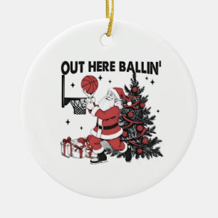 Hier wird Basketball Sport Xmas Weihnachten gespie Keramik Ornament