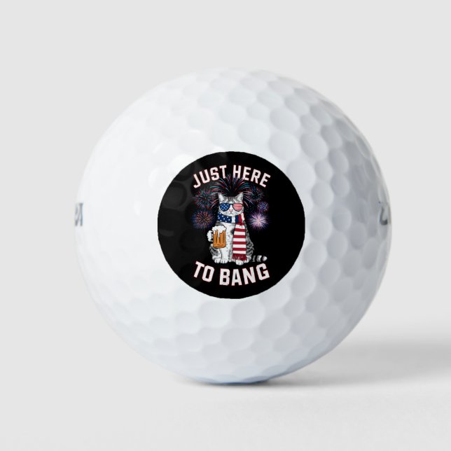Hier zu Bang USA Flag Bierkatze Lover 4. Juli Golfball (Vorderseite)
