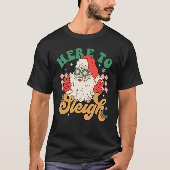 Hier zu Sleigh Cooler Santa Claus Retro Weihnachte T-Shirt (Vorderseite)