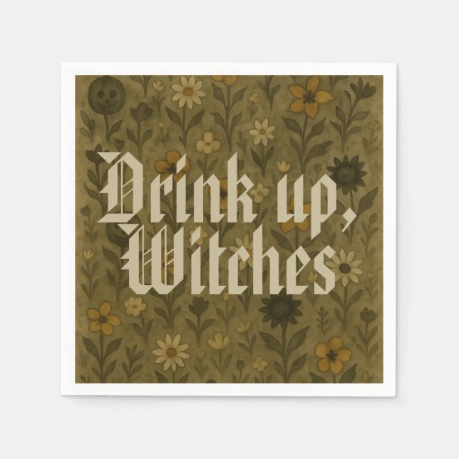 Hier zum "Boos" Drink, Hexen Serviette (Vorderseite)