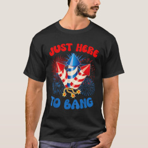 Hier zum Feiern Lustiger 4. Juli Amerikanische Fla T-Shirt