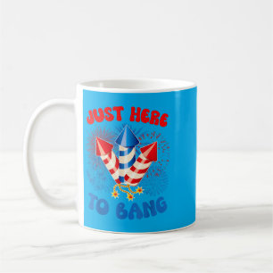 Hier zum Feiern Lustiger 4. Juli Amerikanischer Fl Kaffeetasse