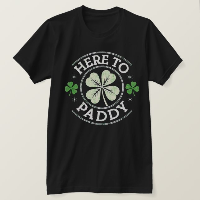 Hier zum Paddy Kleeblatts St Patrick's Day T-Shirt (Design vorne)