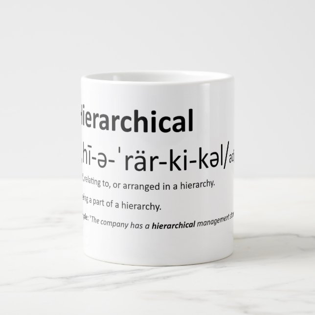 Hierarchisch - Aussprache-Assistent  Jumbo-Tasse (Vorderseite)