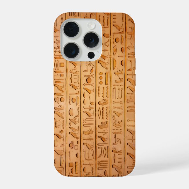 Hieroglyph Ancient Egypt Language Engraved Text    iPhone 15 Pro Hülle (Rückseite)