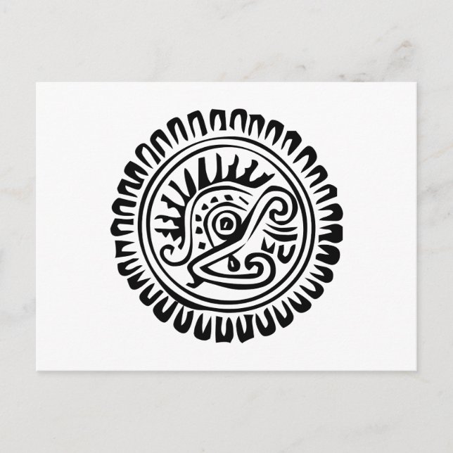 Hieroglyph (Maya) Postkarte (Vorderseite)