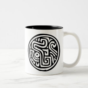 Hieroglyph (Maya) Zweifarbige Tasse