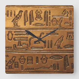 Hieroglyphen 2014-1020 quadratische wanduhr