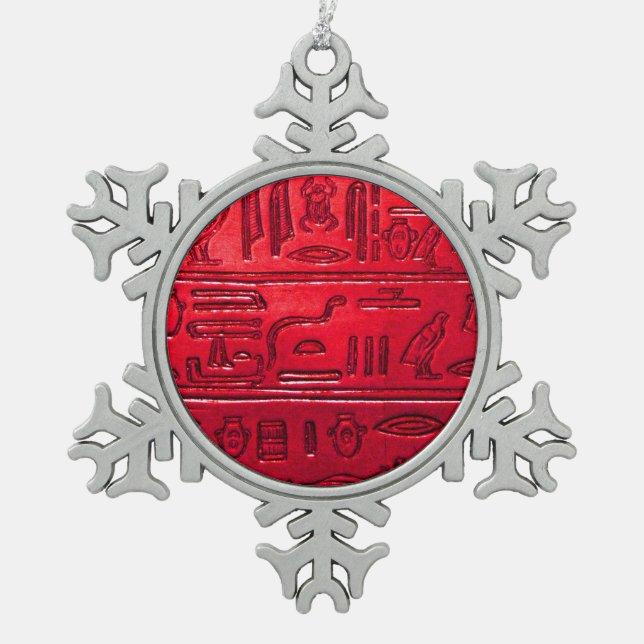 Hieroglyphen 2014-1053 schneeflocken Zinn-Ornament (Vorderseite)