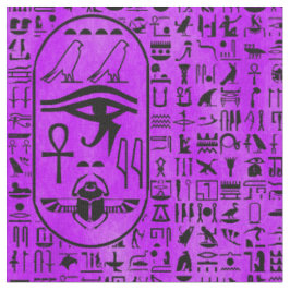 Hieroglyphen lila stoff