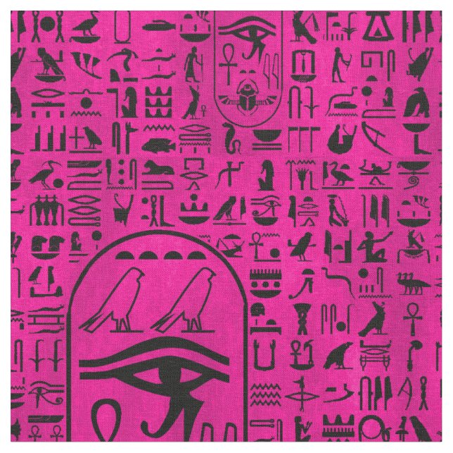 Hieroglyphen lila stoff (Nahaufnahme)