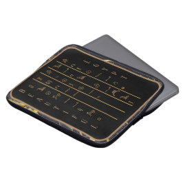 Hieroglyphen Schönes Ägypten Schwarz-Gold-Rahmen Laptopschutzhülle