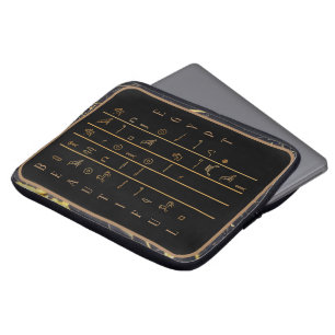 Hieroglyphen Schönes Ägypten Schwarz-Gold-Rahmen Laptopschutzhülle