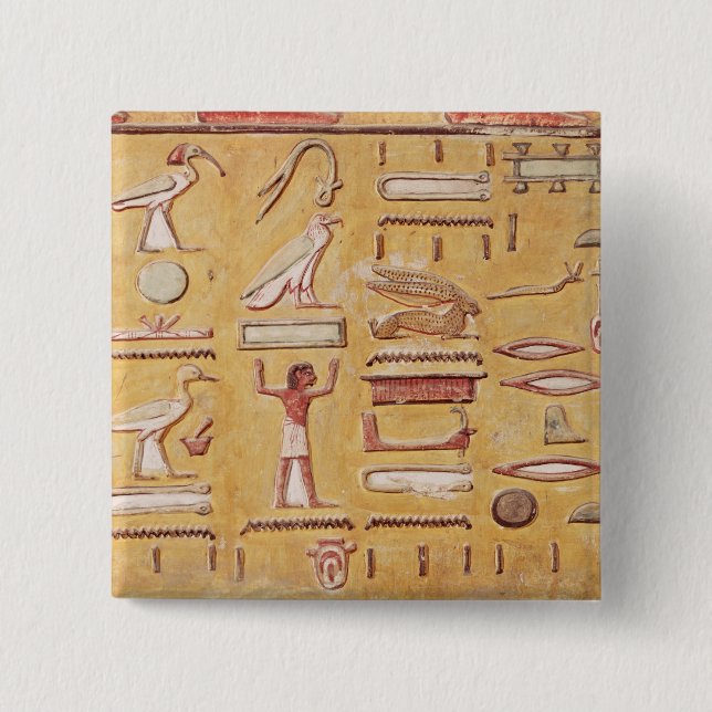 Hieroglyphen, vom Grab von Seti I Button (Vorderseite)