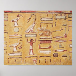 Hieroglyphen, vom Grab von Seti I Poster