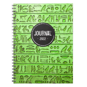 Hiéroglyphes égyptiens anciens - Carnet vert