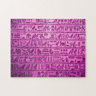 Hiéroglyphes égyptiens anciens Puzzle violet