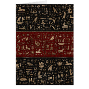 Hiéroglyphes égyptiens antiques - cuir rouge noir