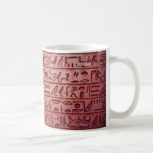 Hiéroglyphes égyptiens antiques Mug café rouge
