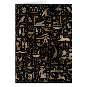 Hiéroglyphes égyptiens antiques - noir et or
