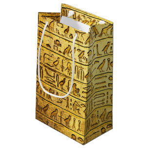 Hiéroglyphes égyptiens antiques Sac cadeau jaune