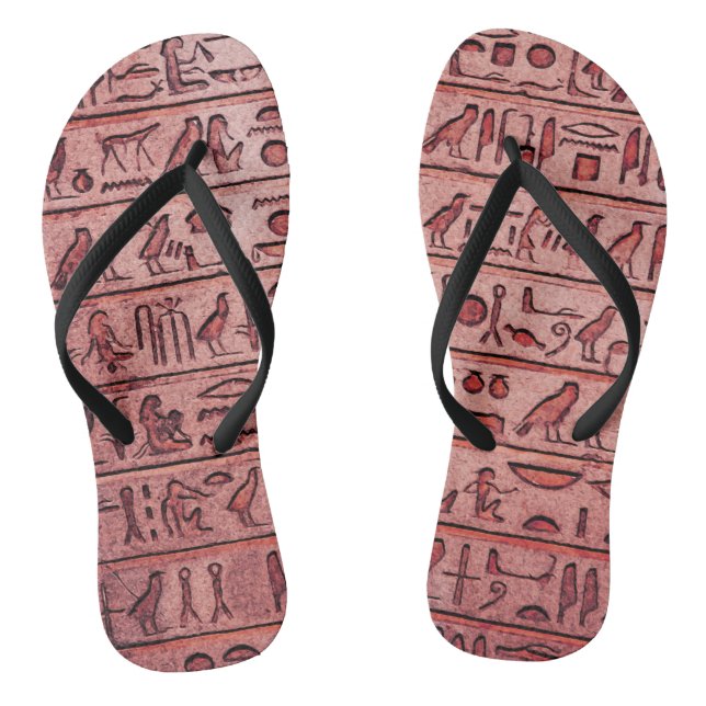 Hiéroglyphes égyptiens antiques tongs rouges (Semelle)
