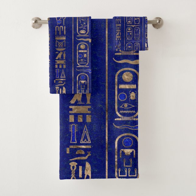 Hiéroglyphes égyptiens motif Gold Lapis Lazuli (En situation)