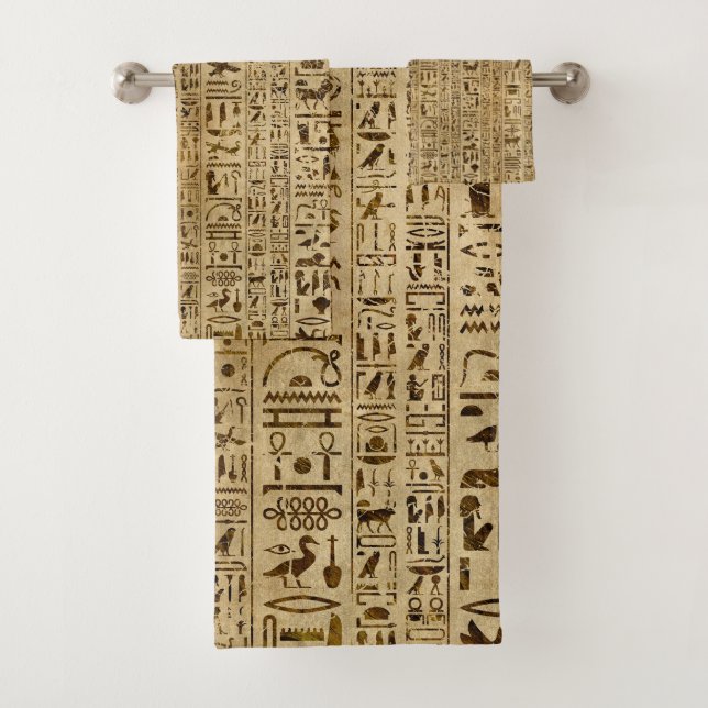 Hiéroglyphes égyptiens sur le papyrus (En situation)