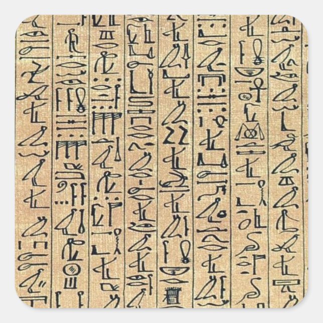 Hieroglyphics Quadratischer Aufkleber (Vorderseite)