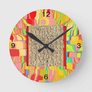 Hieroglyphie-Uhr Runde Wanduhr