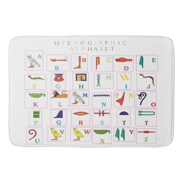 Hieroglyphisch Alphabet Badematte (Vorderseite)