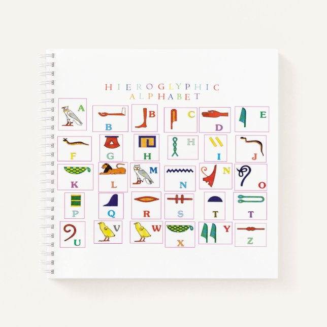 Hieroglyphisch Alphabet Notizbuch (Vorderseite)