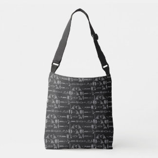 Hieroglyphische Tasche mit schwarzer Kreuzung