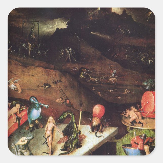 Hieronymus Bosch Malkunst Quadratischer Aufkleber (Vorderseite)