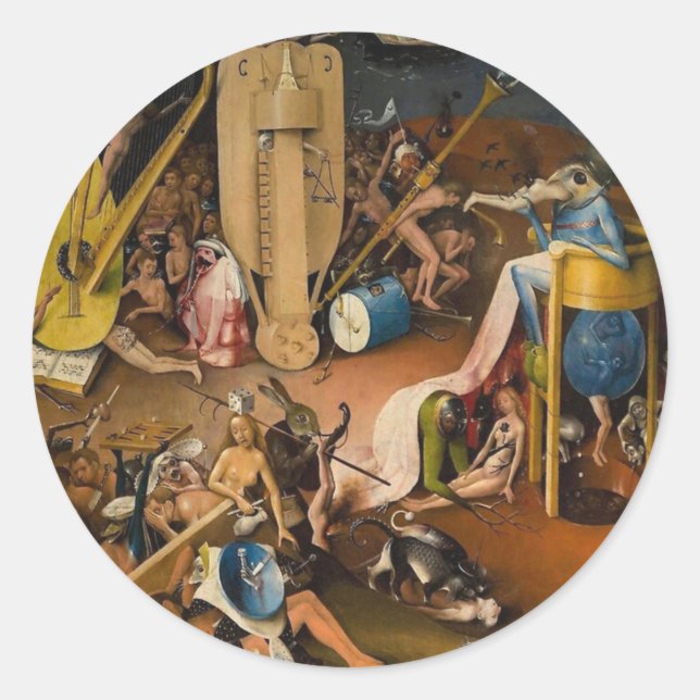 Hieronymus Bosch-The Garden of Hell Runder Aufkleber (Vorderseite)