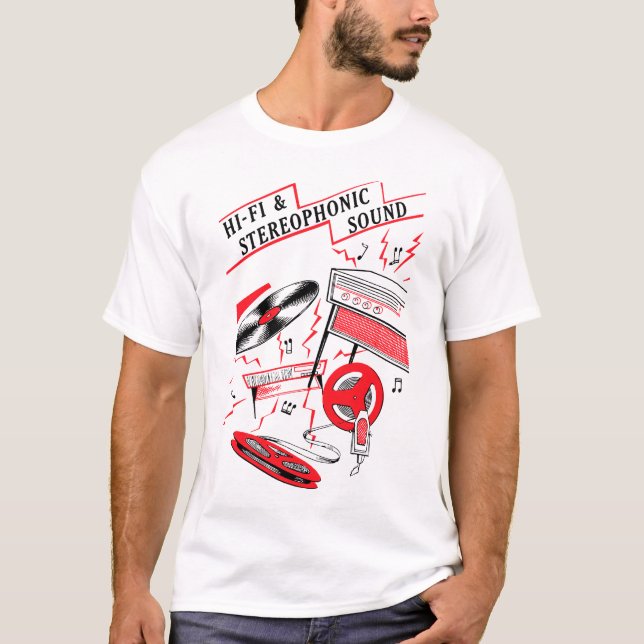 Hifi und stereophoner Ton-T - Shirt (Vorderseite)