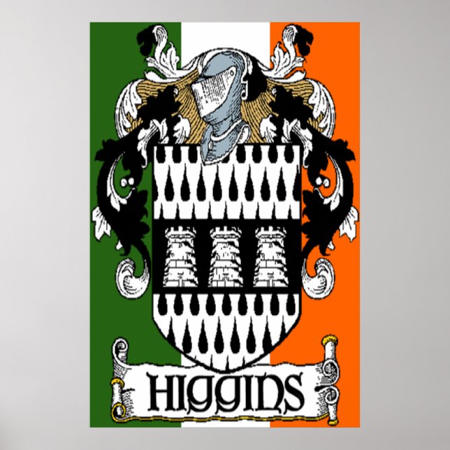 Higgins Coat of Arms Irish Flag Print Poster (Vorne)
