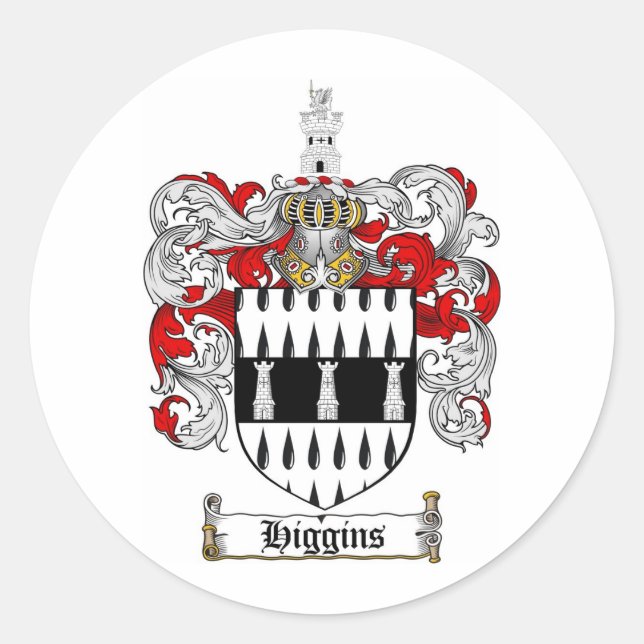 HIGGINS FAMILIENWAPPEN - WappenCOAT Runder Aufkleber (Vorderseite)
