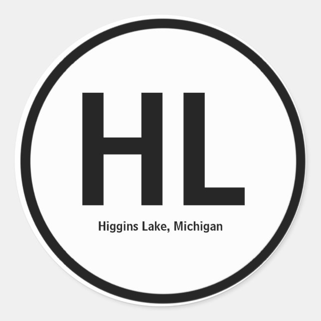 Higgins Lake Initials Sticker (Vorderseite)