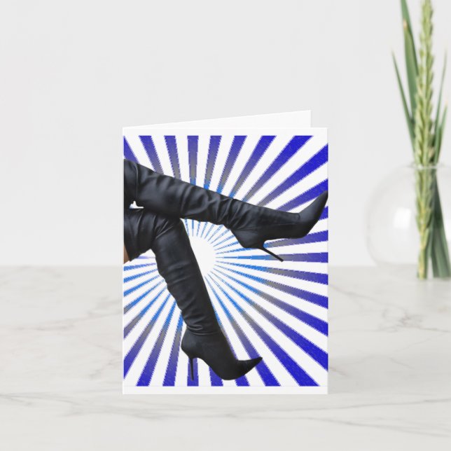 High Boot Art (Blue Star Burst) Karte (Vorderseite)