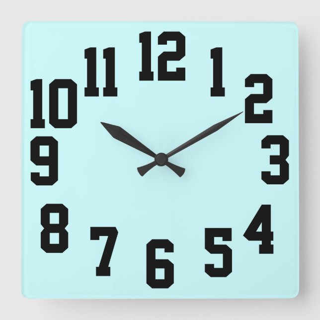 High Contrast Big Numbers Easy Read Quadratische Wanduhr (Vorderseite)