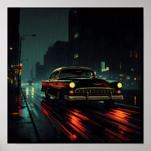 High-Contrast Film Noir: Rückwärtig beleuchtete Ab Poster